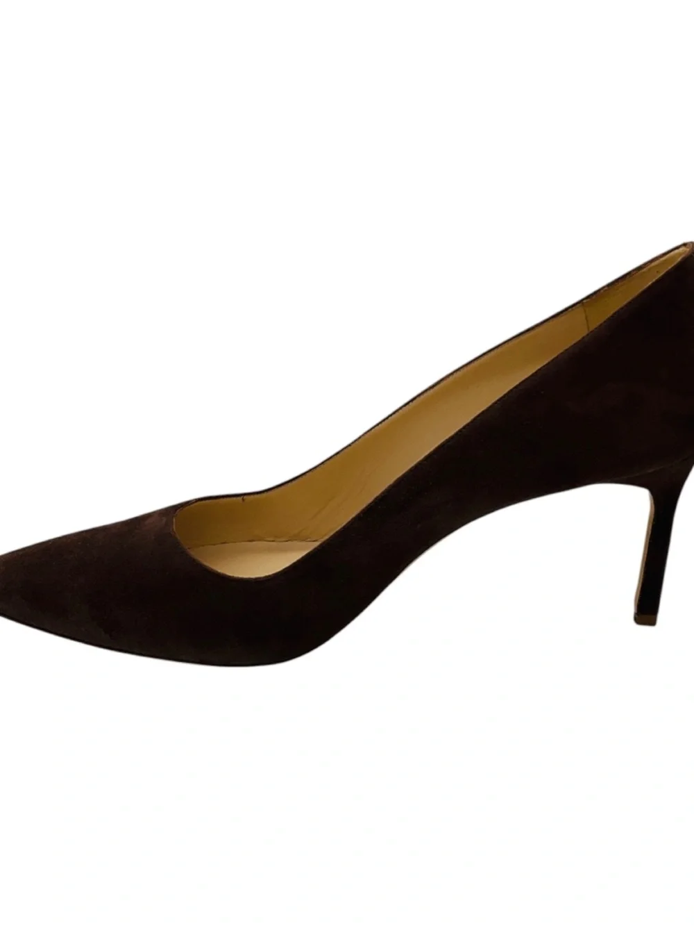 MANOLO BLAHNIK BROWN POINTED TOE SUEDE LEATHER PUMPS